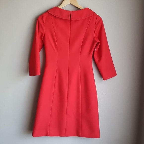 TOM AND LINDA PLATT asymmetrical collar dress. - Picture 2 of 8